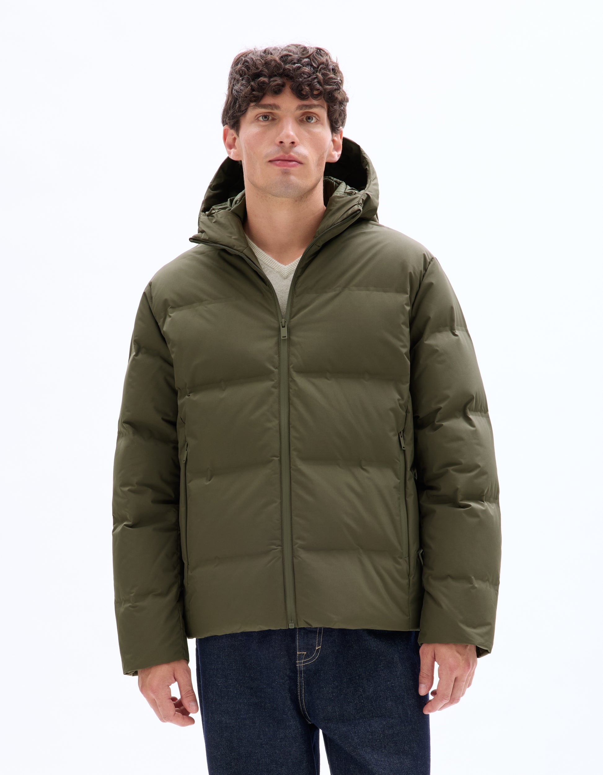 Kaki Puffy Jacket - Celio Lebanon