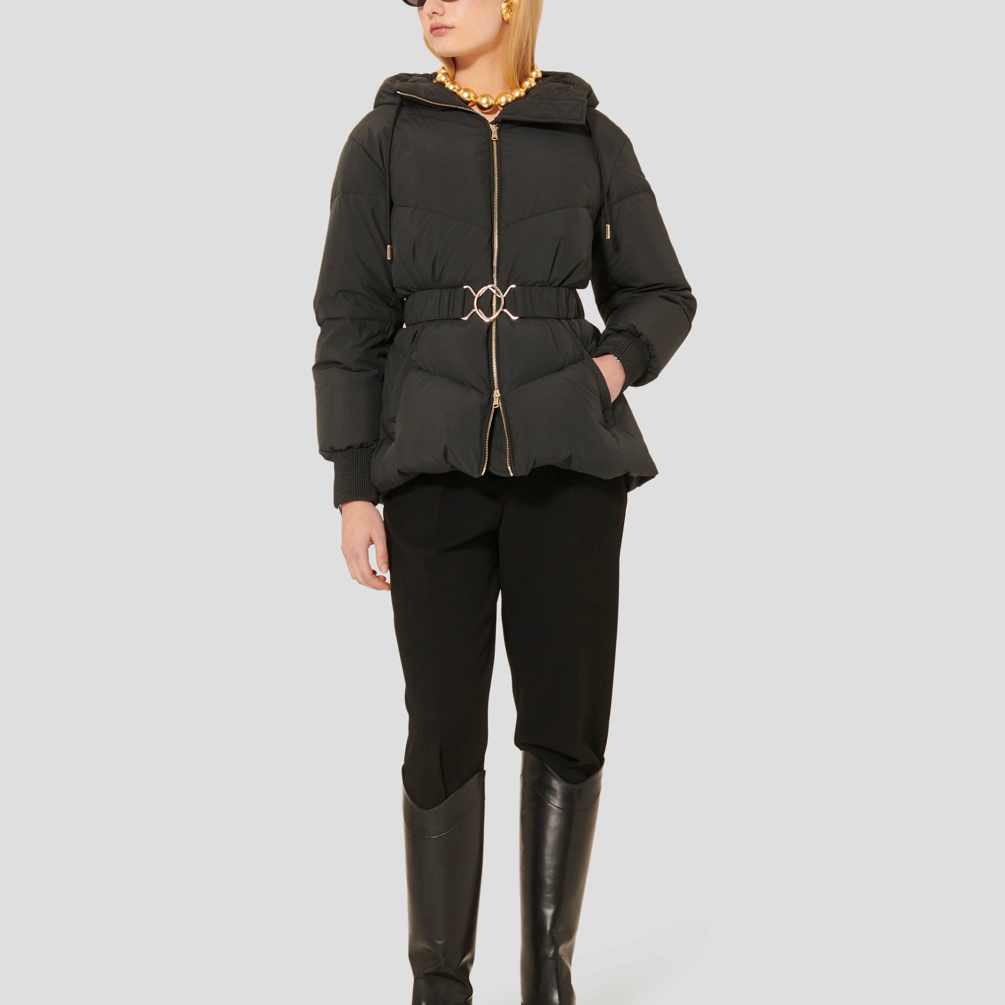 Dina matte black down jacket by Tara Jarmon Lebanon