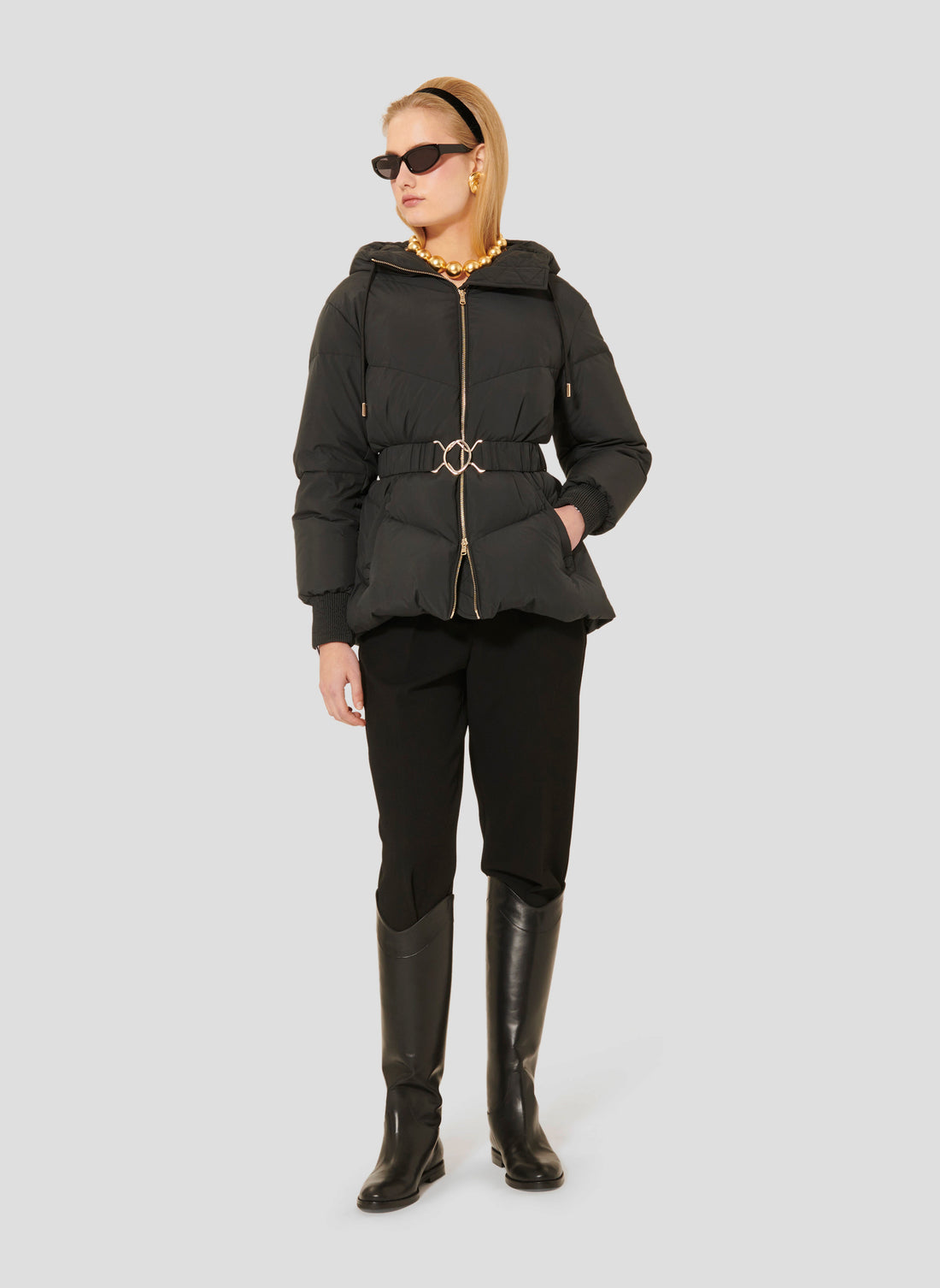 Dina matte black down jacket by Tara Jarmon Lebanon