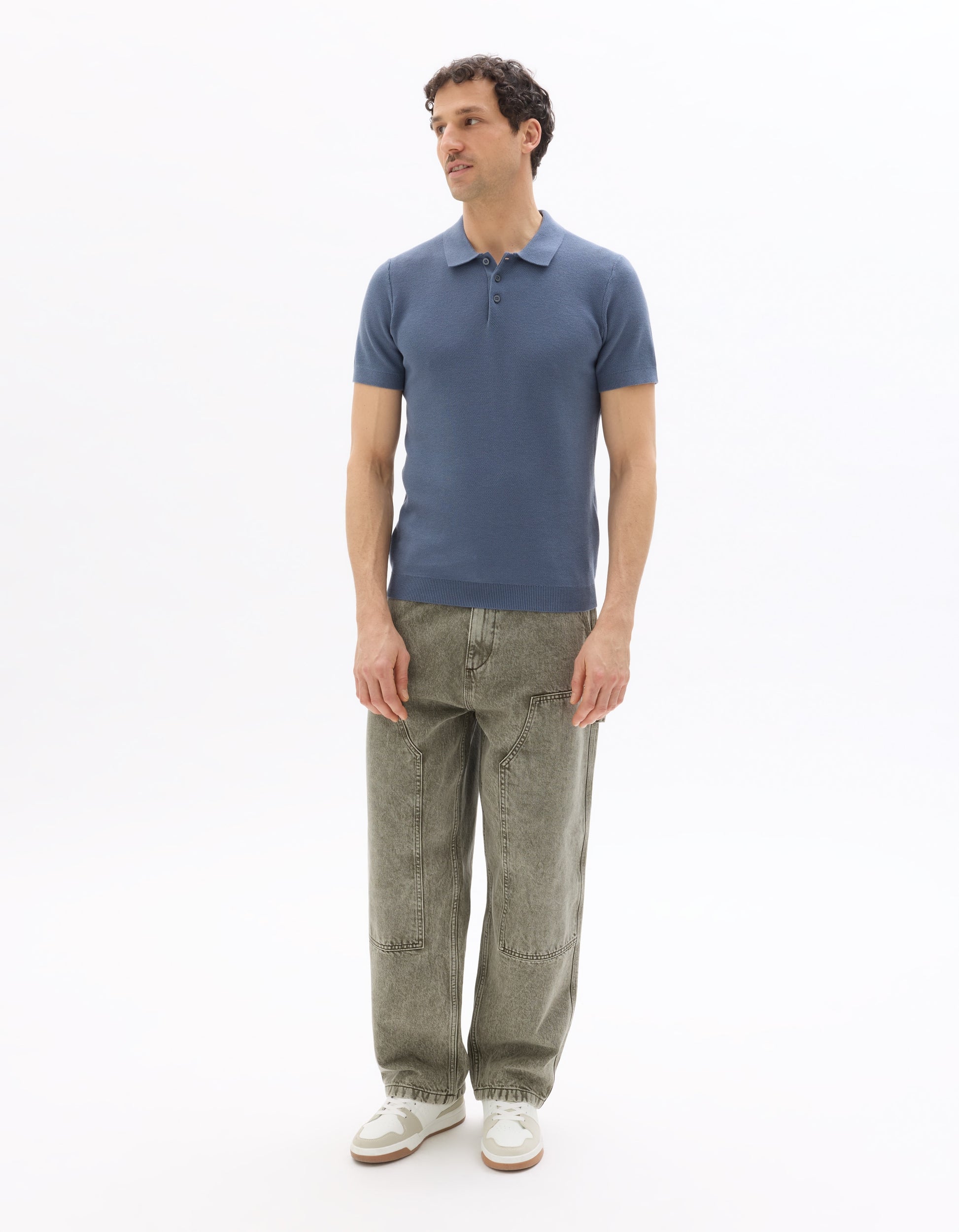 Blue Short Sleeves Polo for Men
