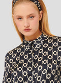 Charlotte Midnight Blue Flower Printed Shirt by Tara Jarmon Lebanon