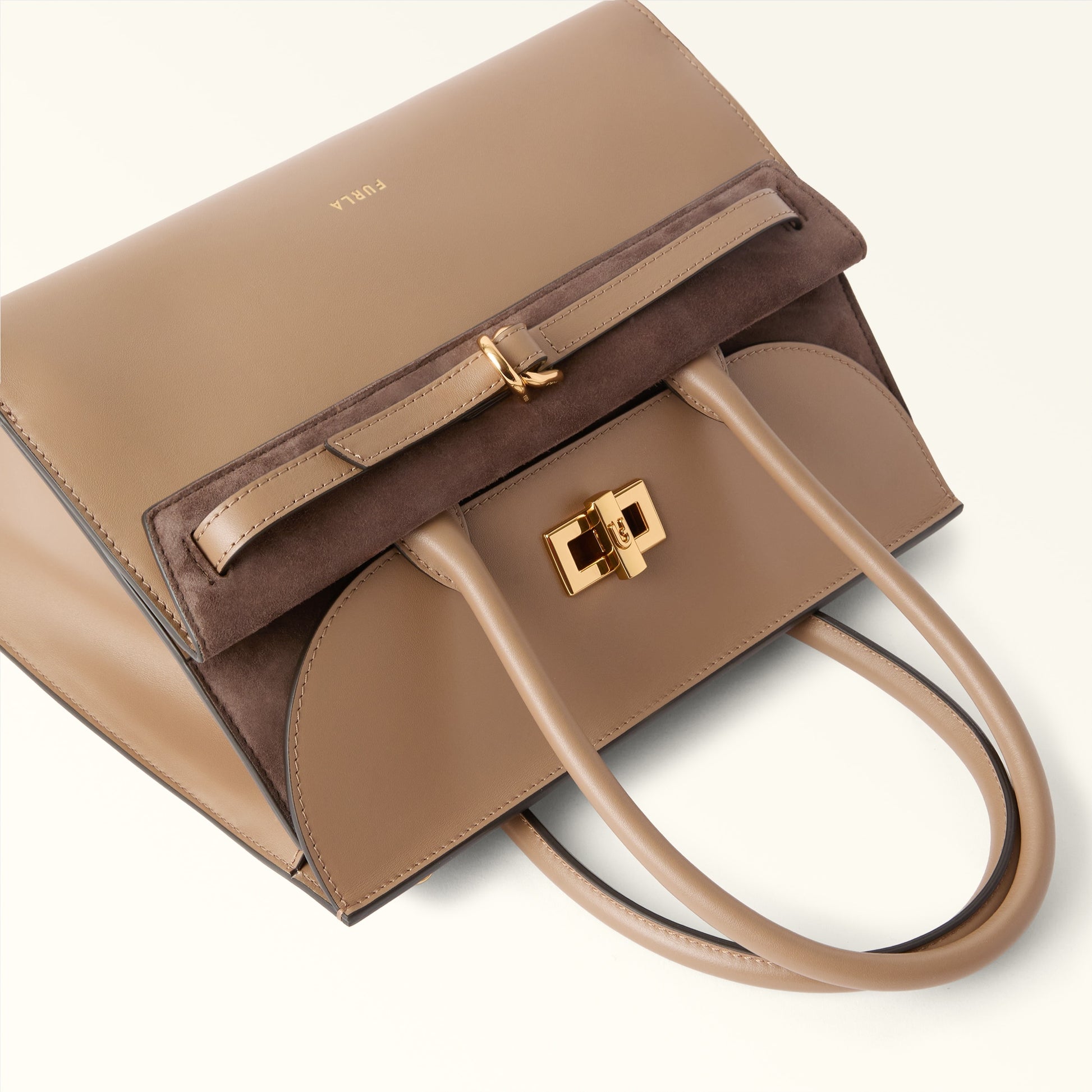 Furla Greta M Top Handle in Brown - Bags 