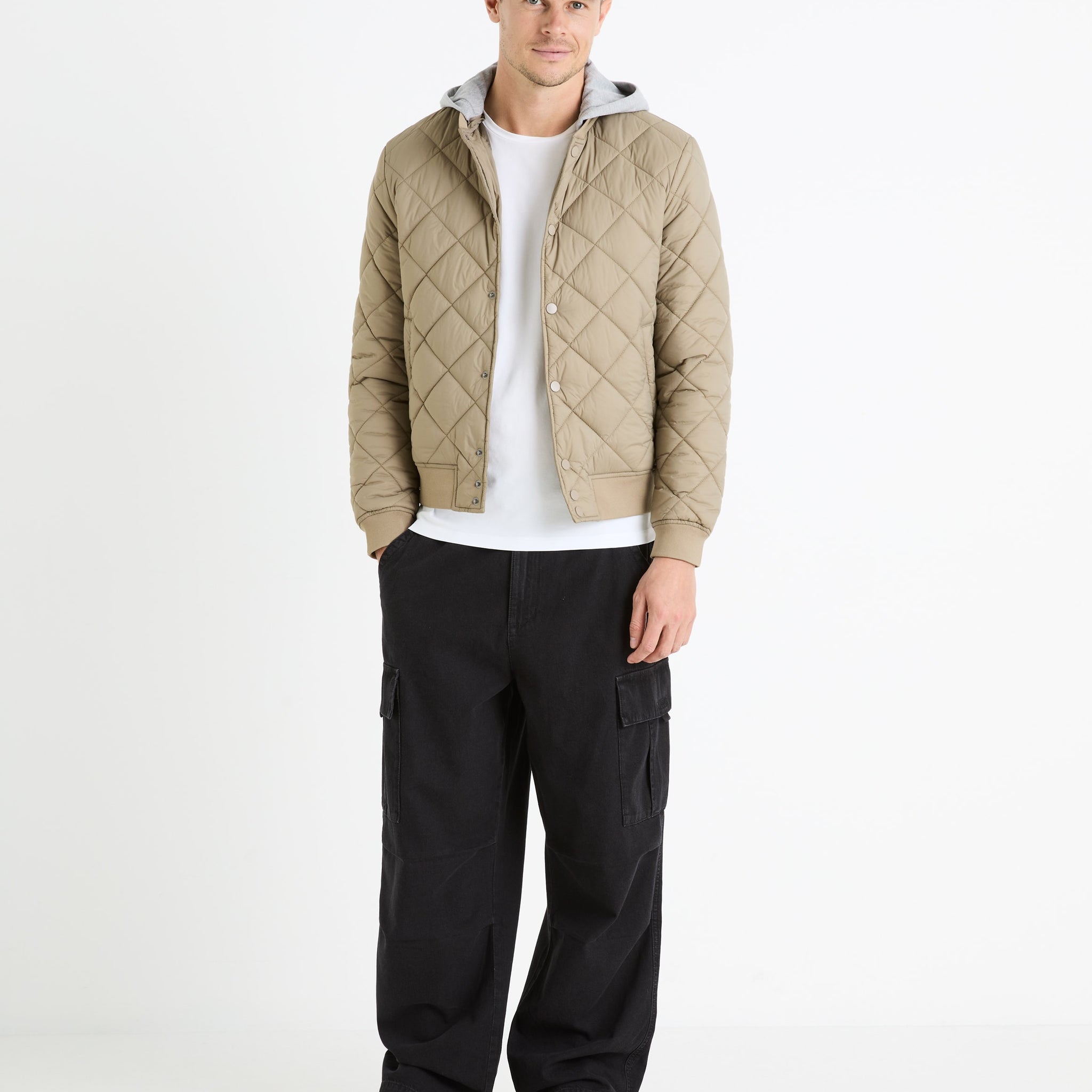 FUQUILTED BEIGE JACKET - Celio lebanon