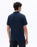Celio Regular Fit 100% Linen Polo - Navy