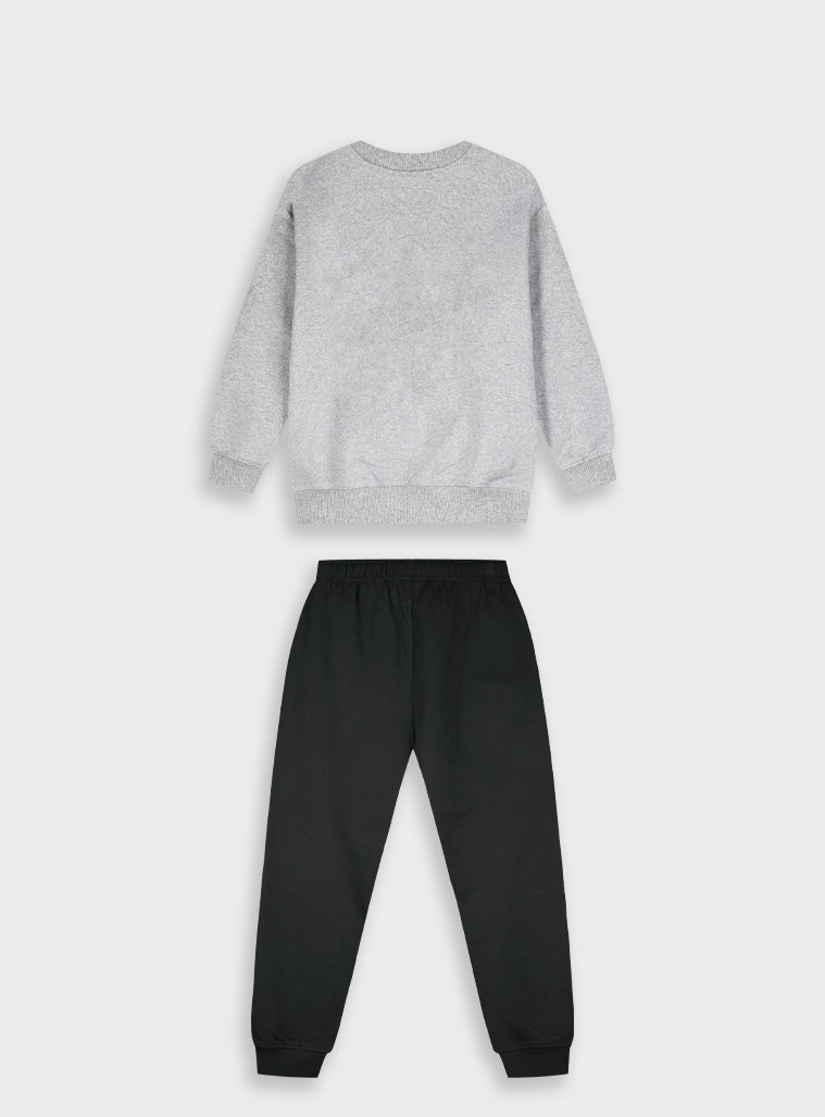 Cotton Blend Boy Tracksuit - Black
