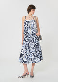 top in midnight blue floral print cotton
