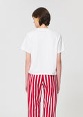 T-shirt in white printed cotton