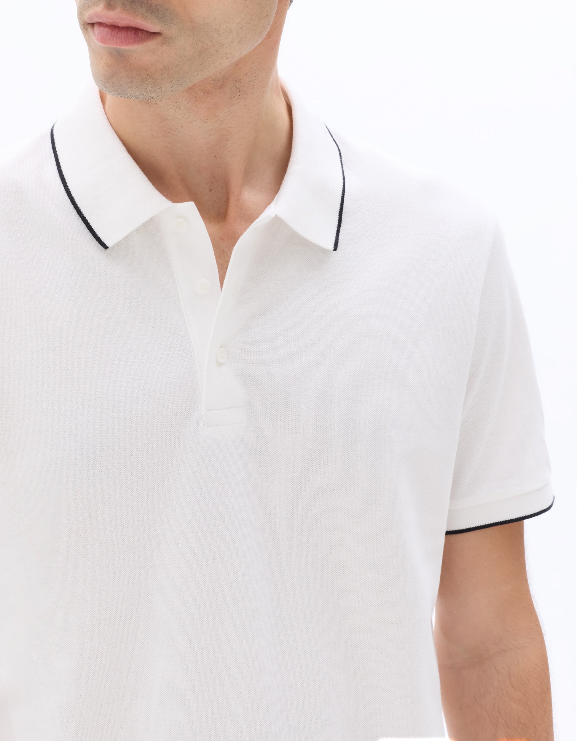 Celio Regular Fit 100% Cotton Piqué Polo - White