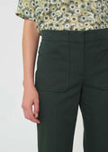 trousers in green cotton gabardine