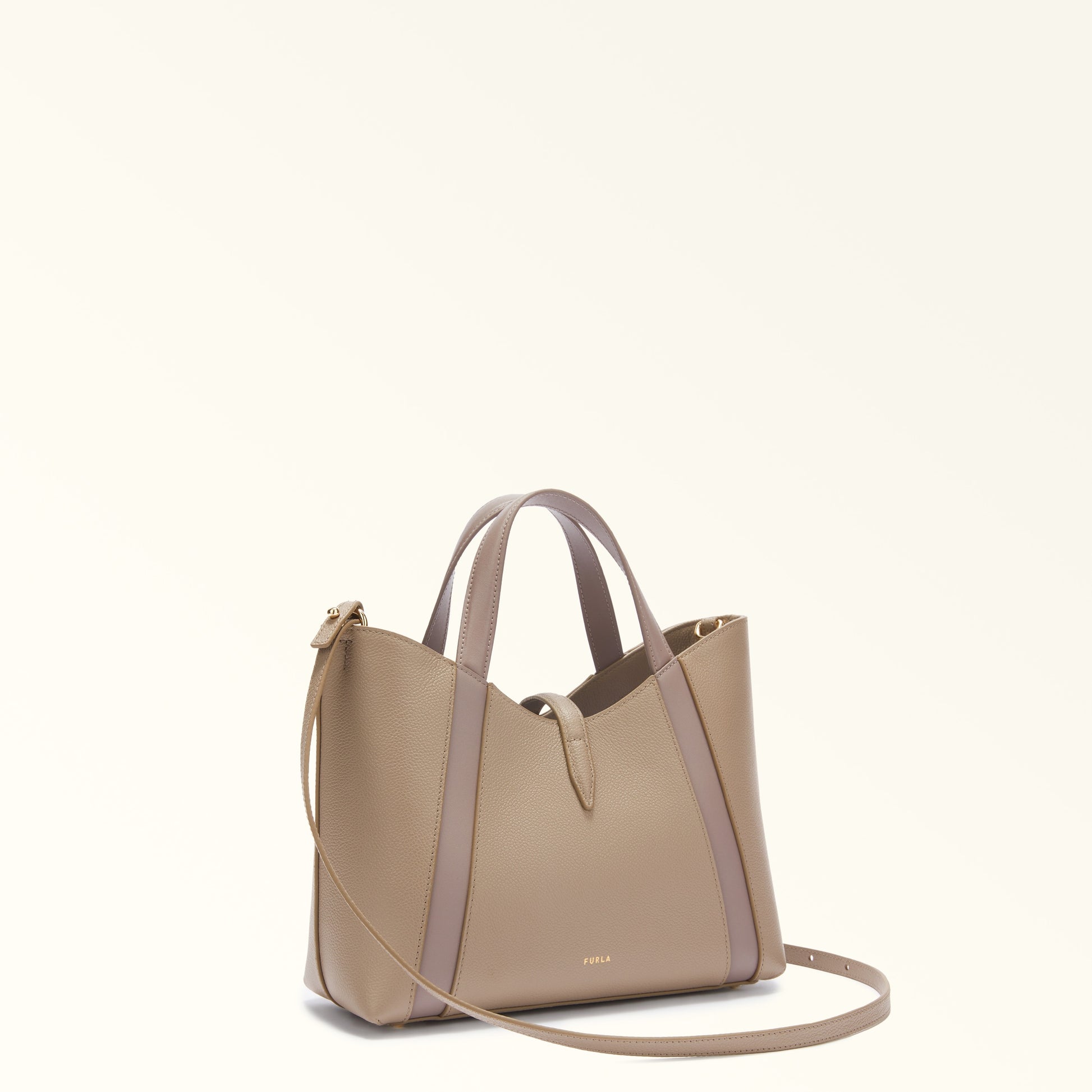Tote Gcc-Furla Goccia Stucco Gray+Mauve
