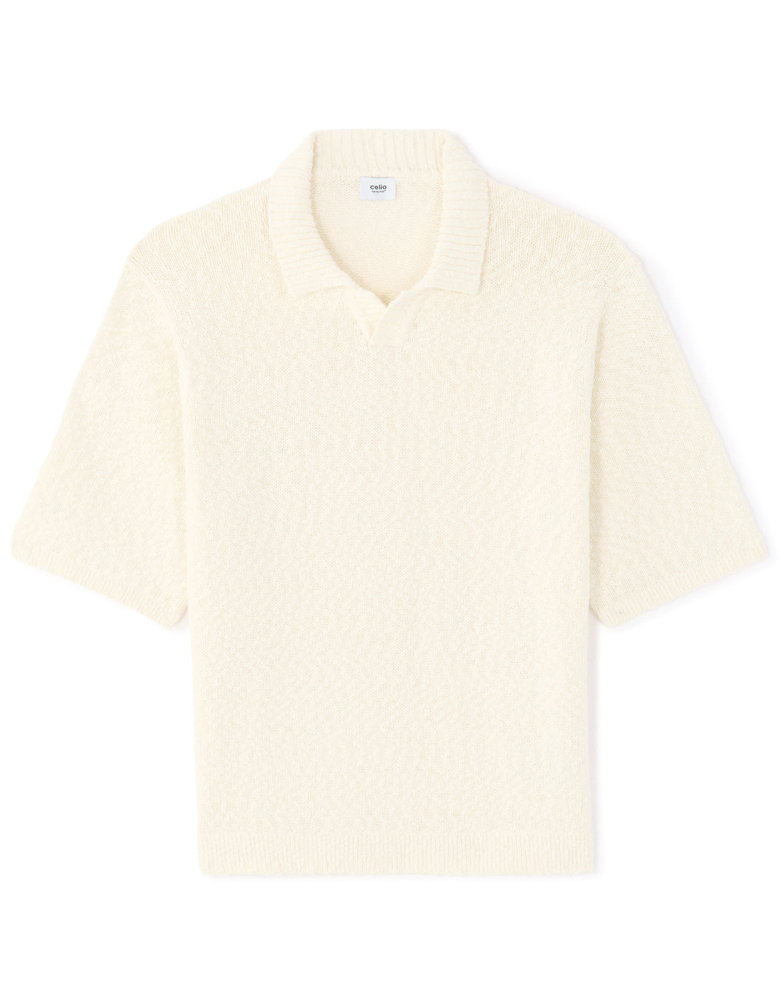 Celio Cotton Short-Sleeved Polo - White