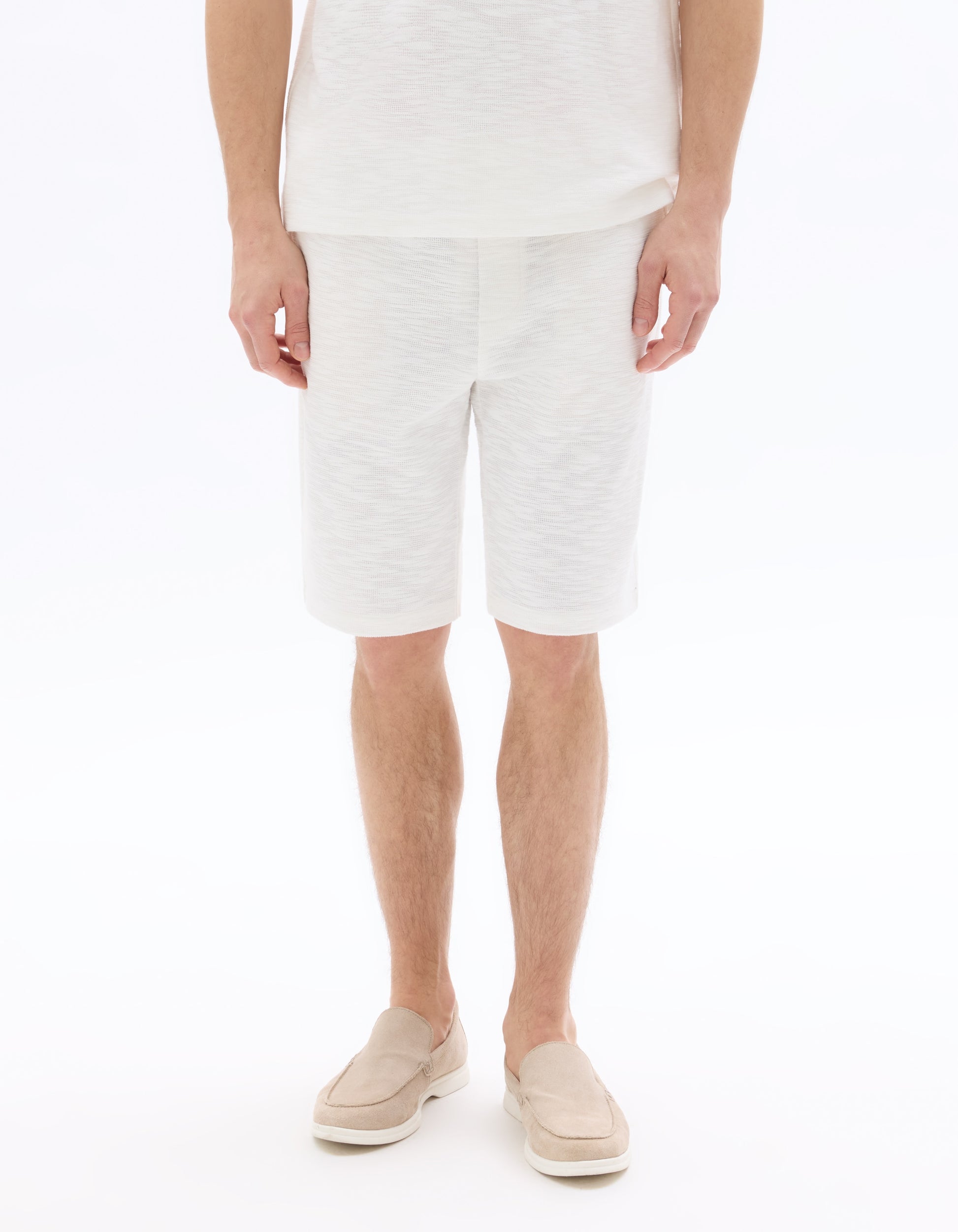 Celio Regular Fit Loopback Bermuda Shorts - White