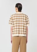 polo in beige jacquard
