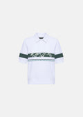 polo in white printed cotton