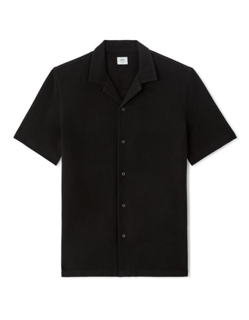 Celio Textured Regular Fit Short-Sleeved Shirt - Black