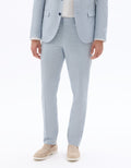 Men's Slim Fit Plaid Cotton Linen Blend Suit Pants Celio