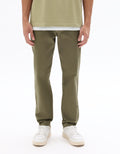 Celio 24H Slim Fit 7/8 Length Solid Khaki Green Pants - Khaki