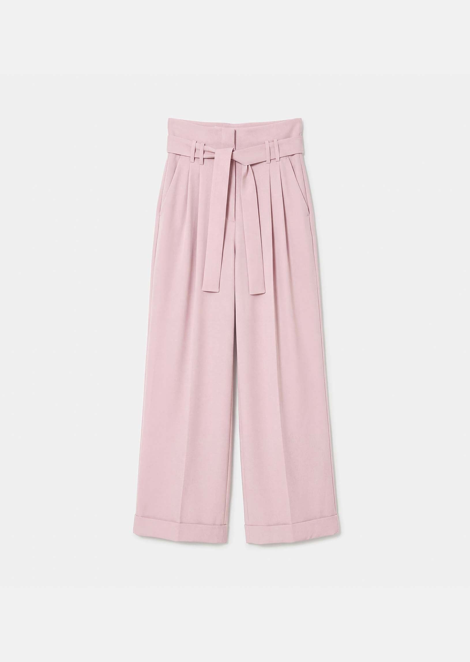 trousers in yellow in fluid crepe