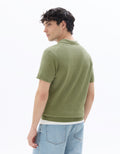Celio Slim-fit 100% cotton textured knit polo - Green