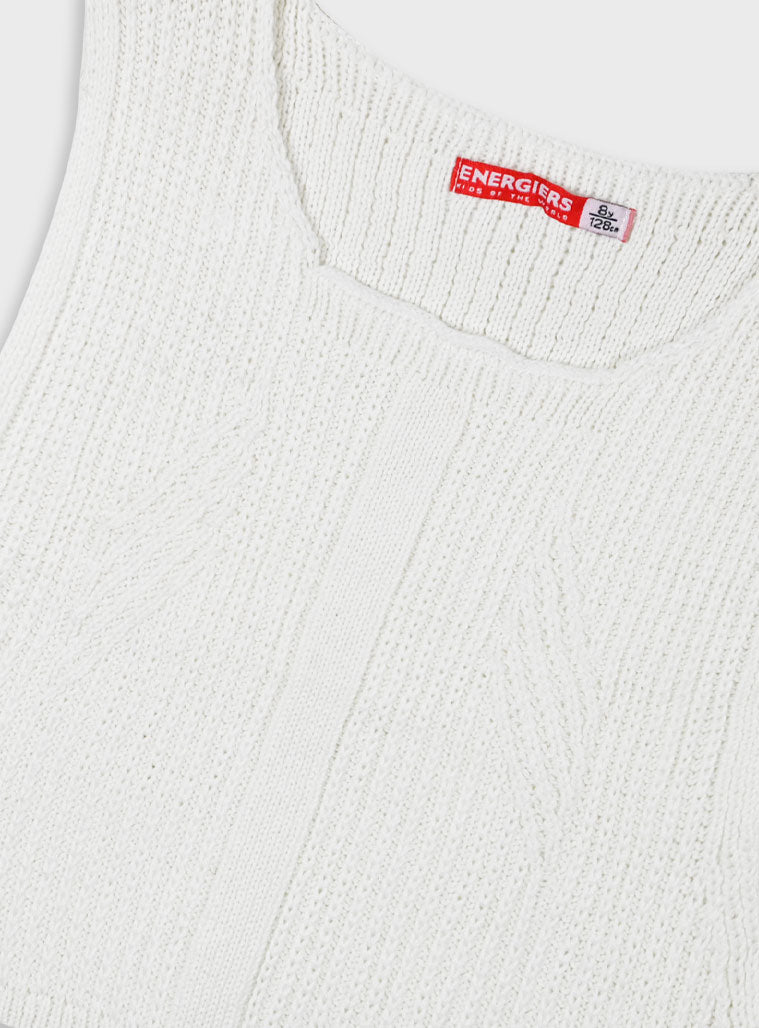 Children's Offwhite Blouse Vest For Girl