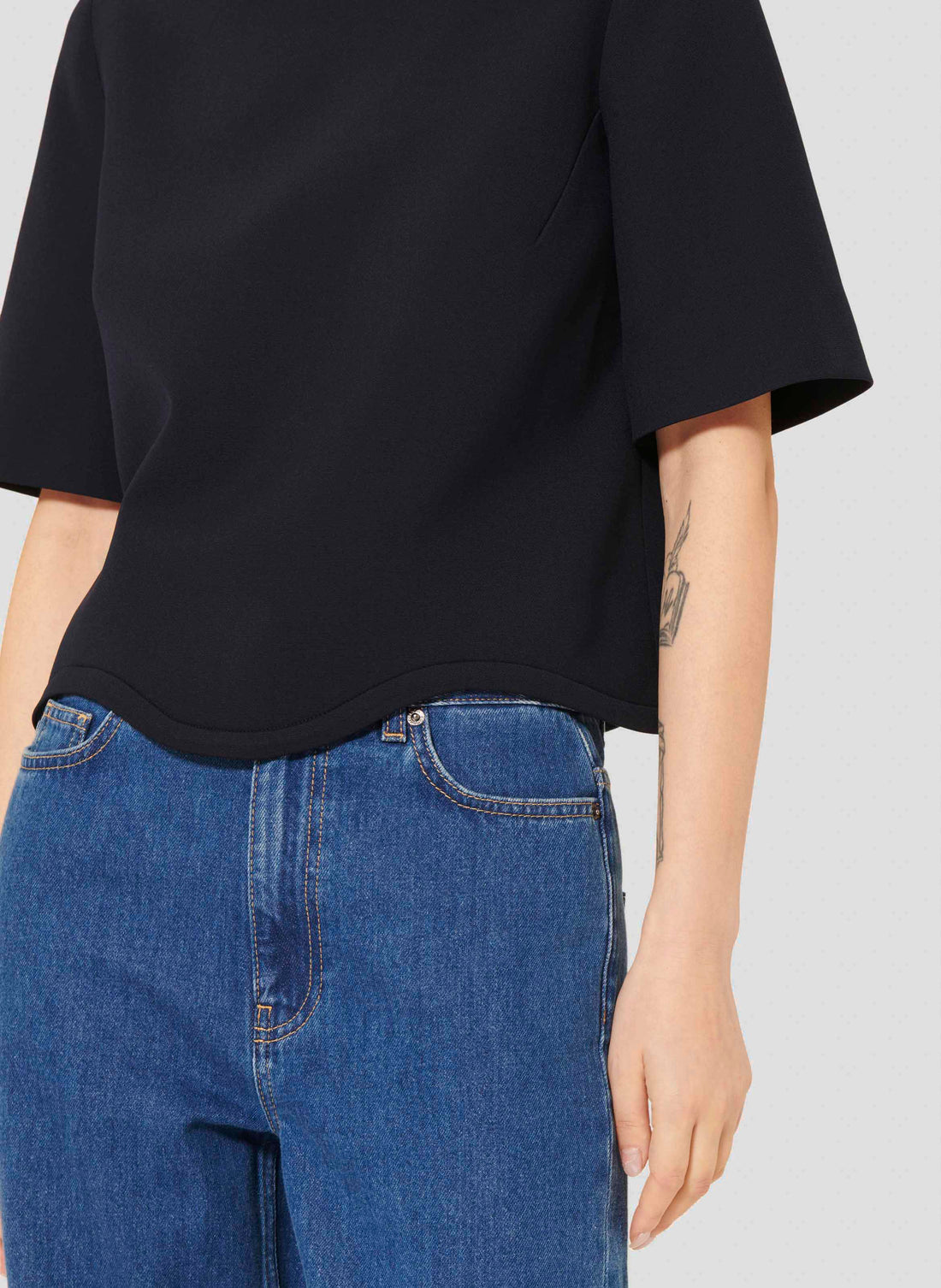 Tilda midnight blue double canvas top by Tara Jarmon Lebanon