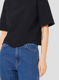 Tilda midnight blue double canvas top by Tara Jarmon Lebanon