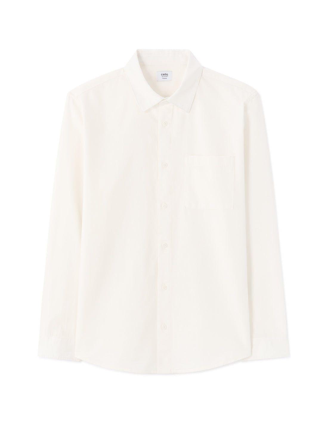 Celio Regular Fit 100% Cotton Denim Shirt - White
