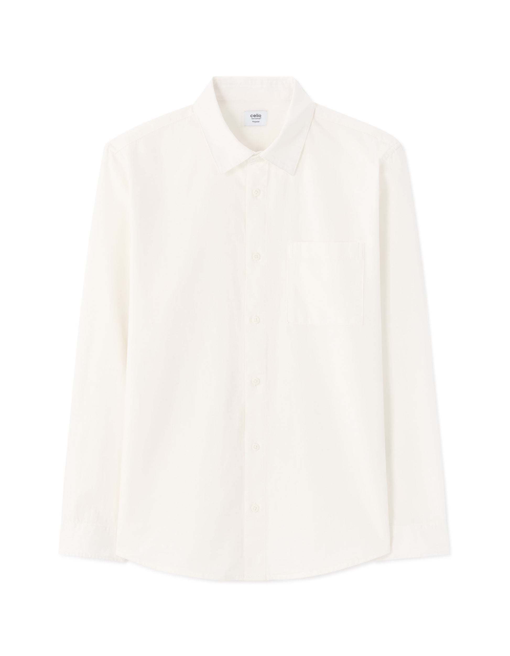 Celio Regular Fit 100% Cotton Denim Shirt - White