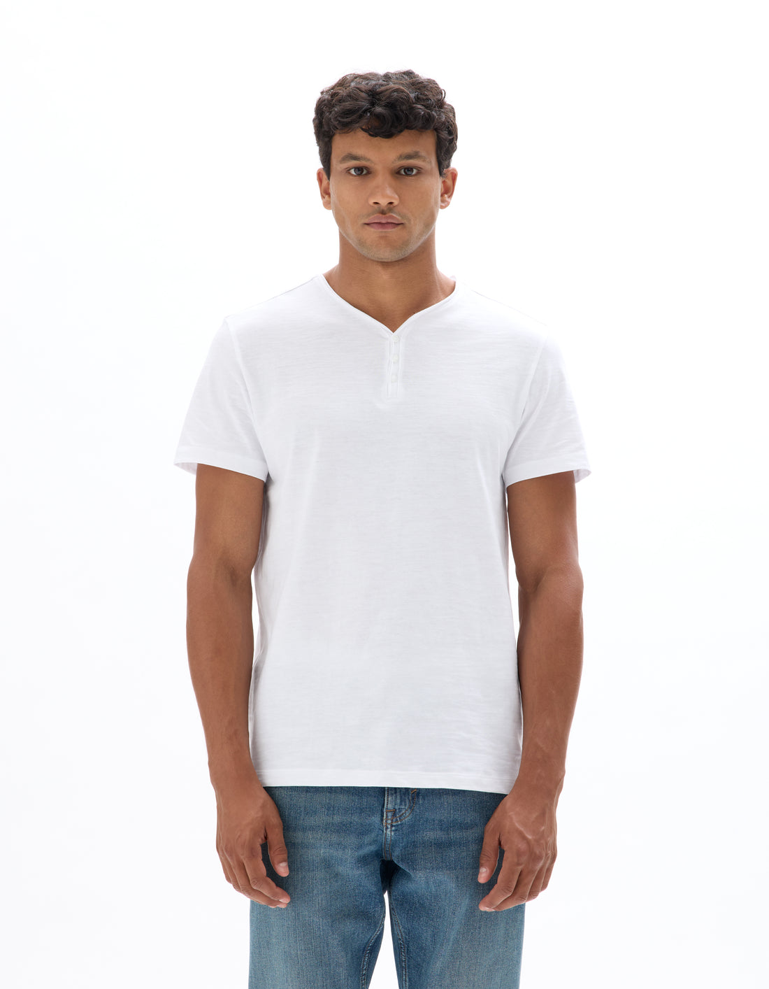 Optical White Short Sleeves Tshirt - Celio Lebanon