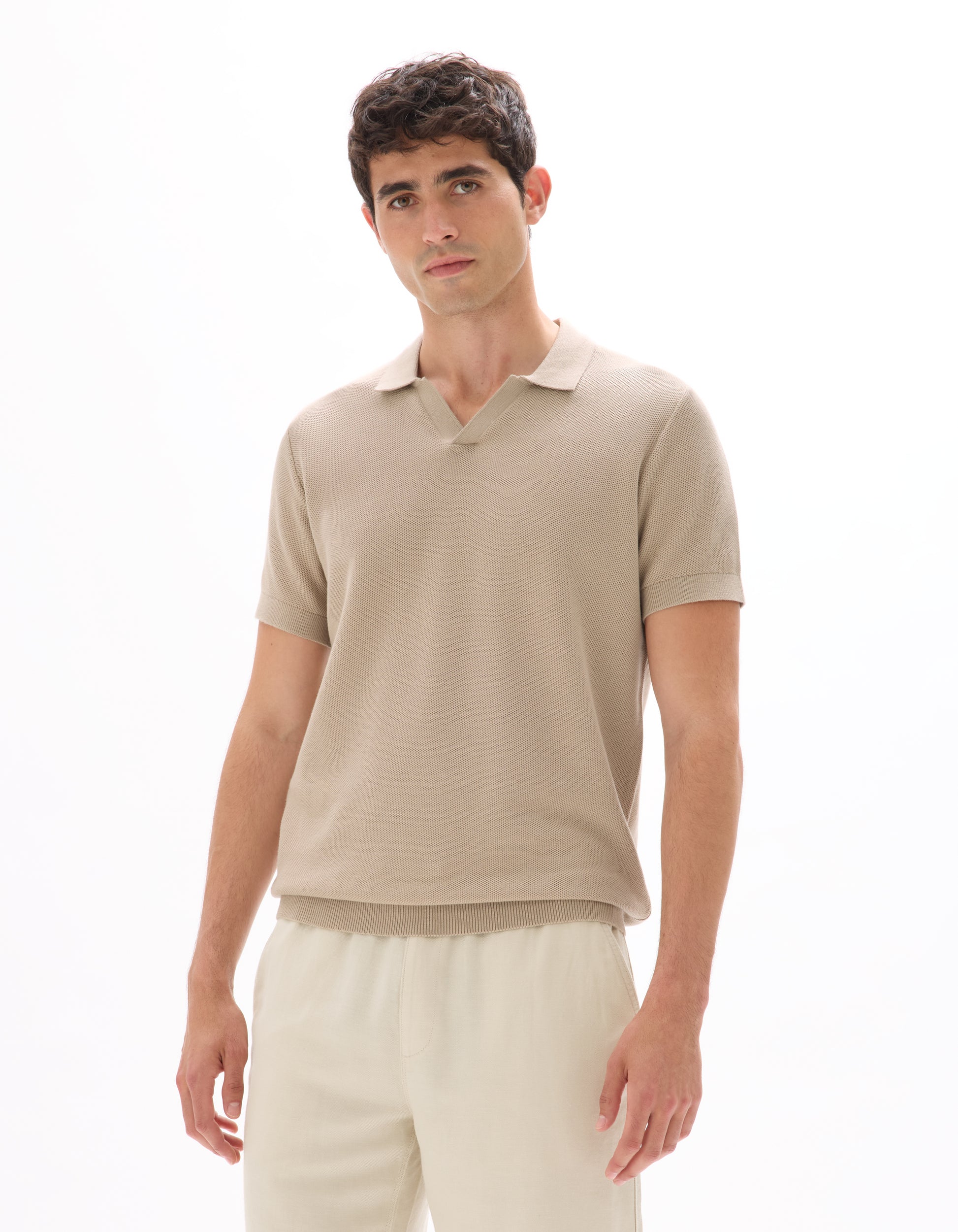 Sand Short Sleeves Polo - Celio Lebanon