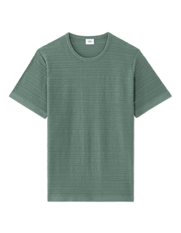 Celio 100% Cotton Regular Fit Textured Knit T-Shirt - Green
