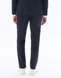 Navy Slim Fit Cotton and Lyocell Suit Pants Celio