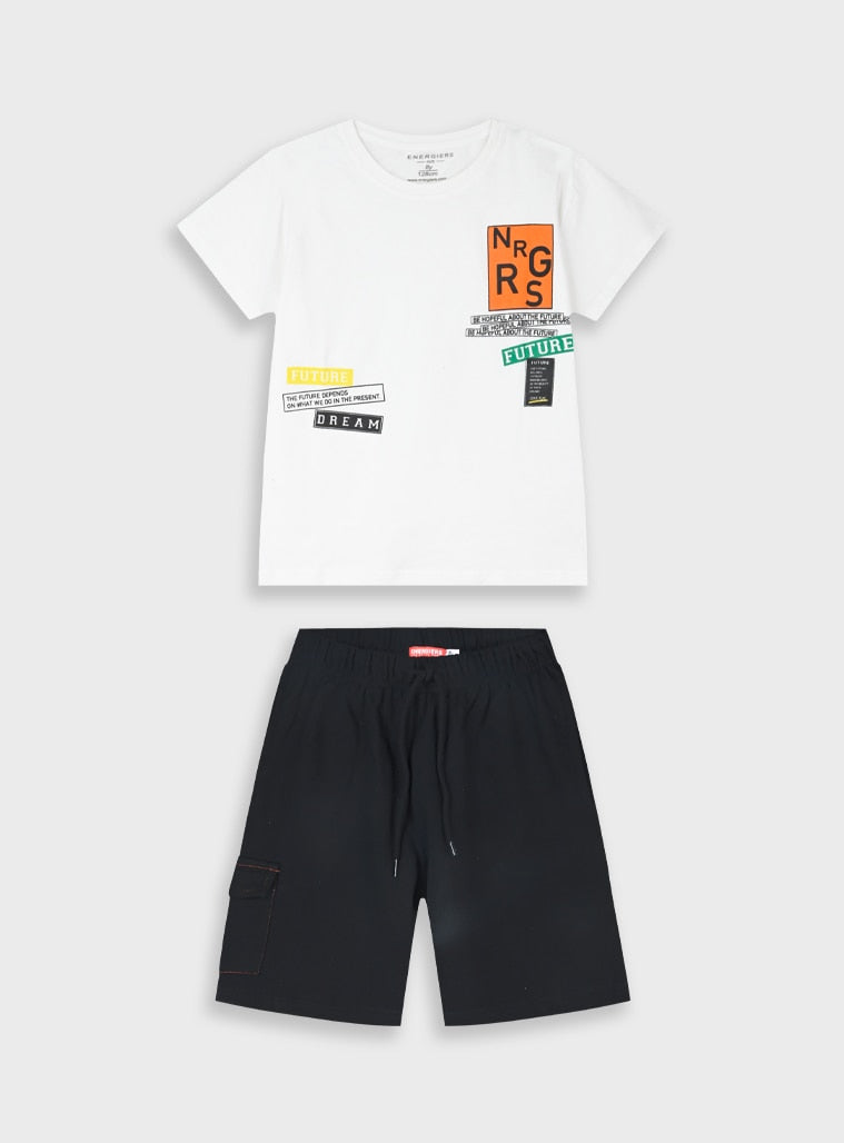 Black Set(Blouse,Shorts) for Boys