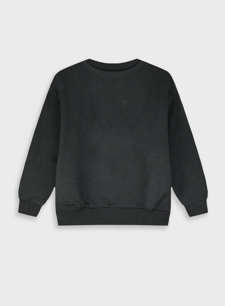 Cotton Blend Girl Blouse - Black