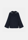 coat in midnight blue double-faced wool