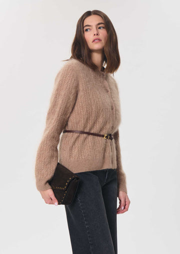 Ginette cardigan in camel wool by Tara Jarmon