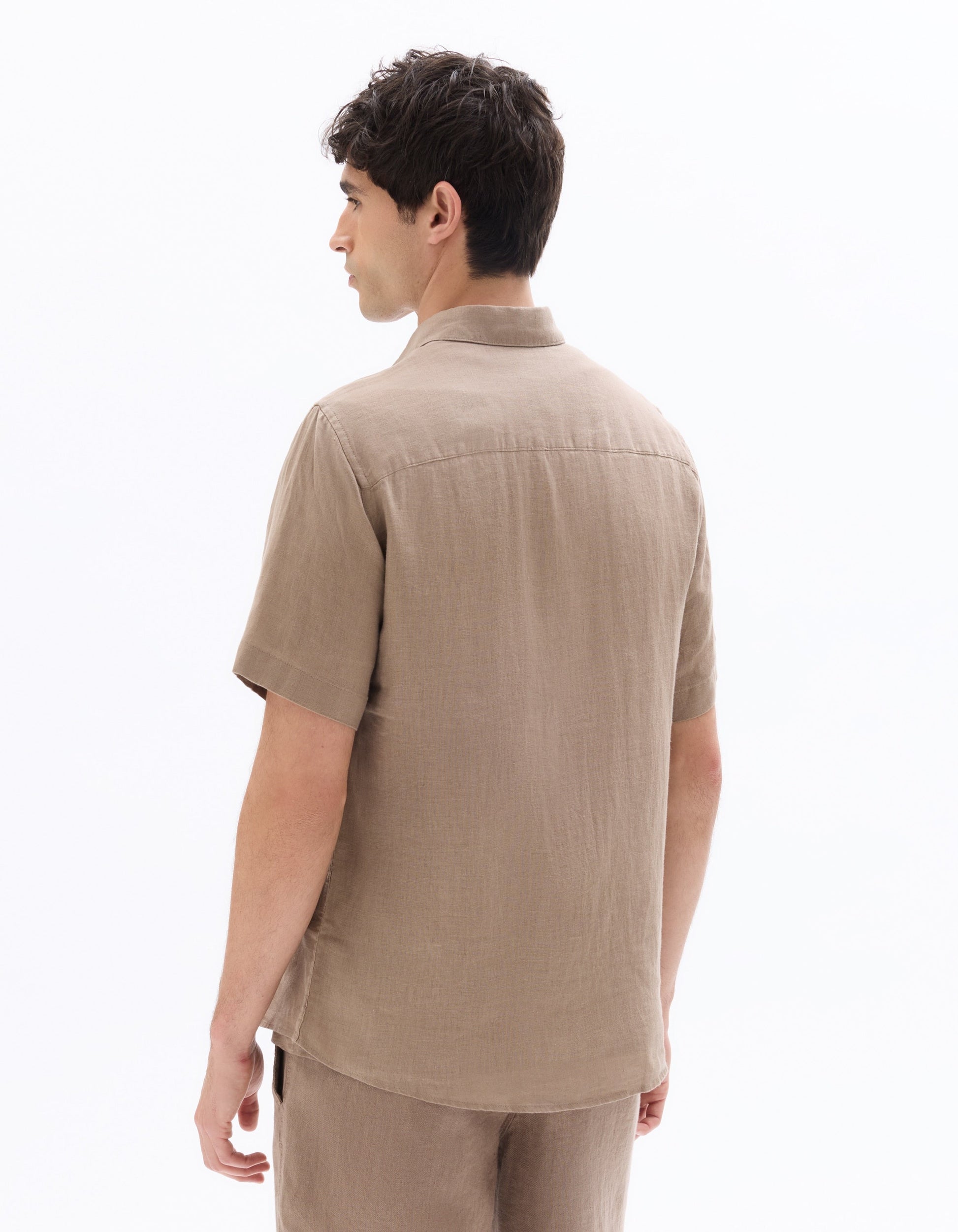 Regular fit 100% linen short-sleeve shirt Celio