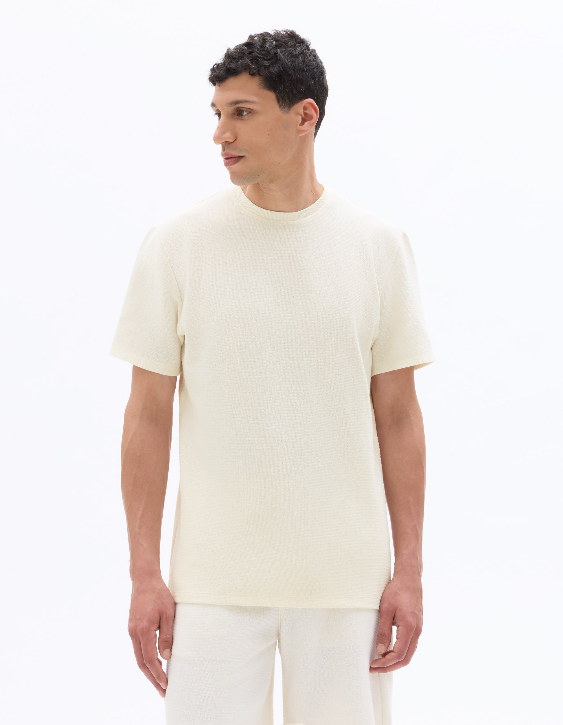 Celio Boxy Crew Neck Knit T-shirt - Beige
