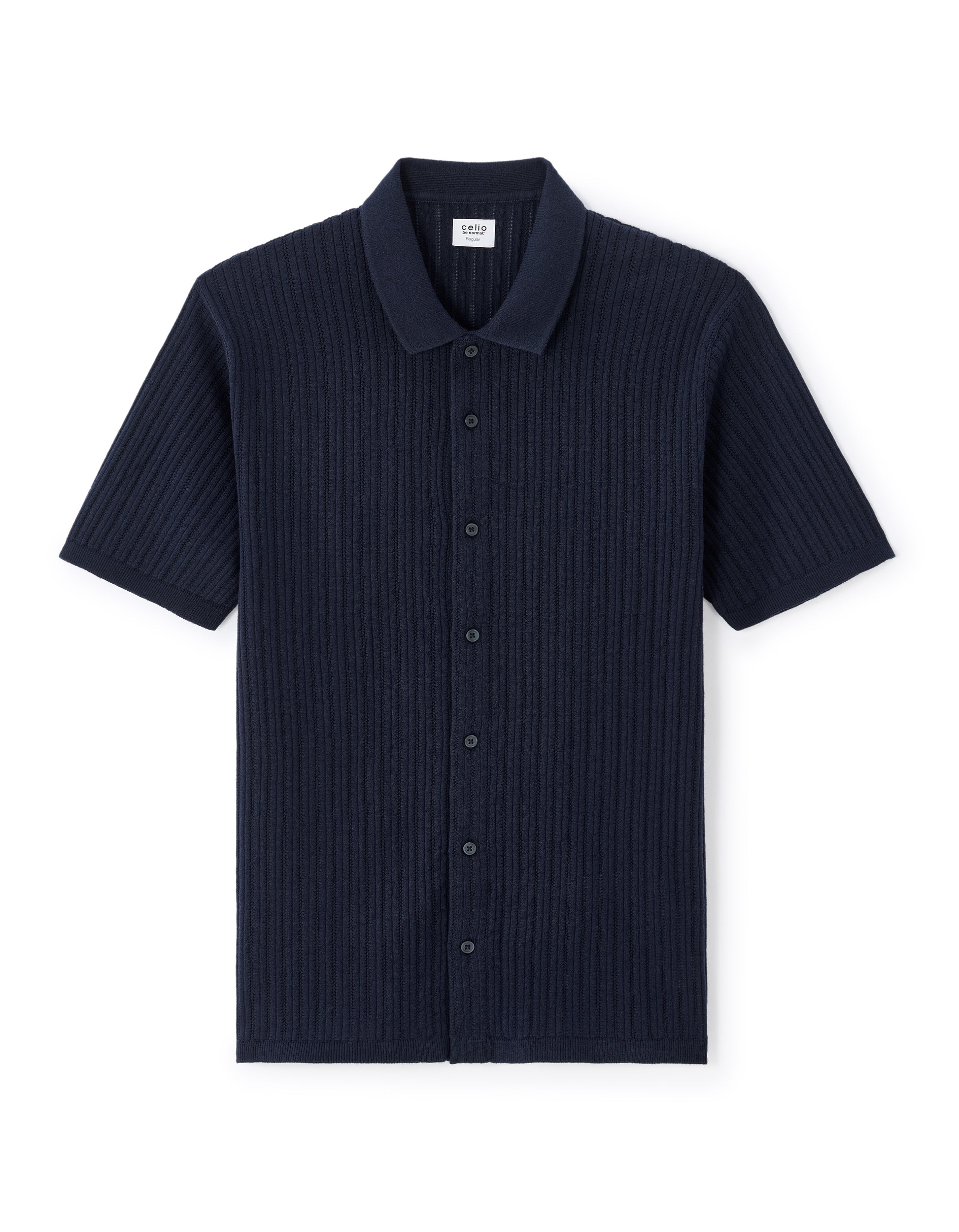 Navy Short Sleeves Shirt - Celio Lebanon