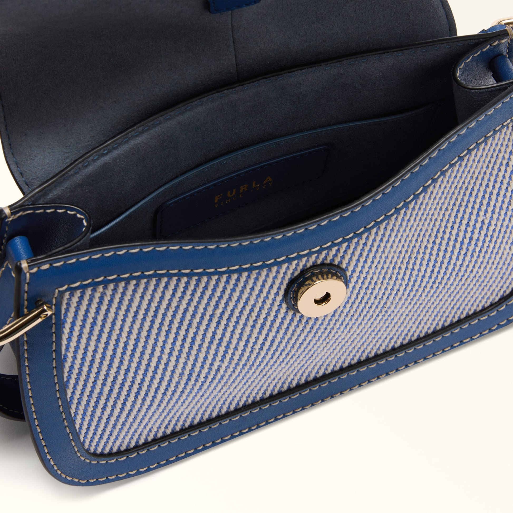 Furla Flow Mini Top Handle in Blue - Bags 