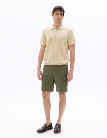 Striped zip-neck polo Celio