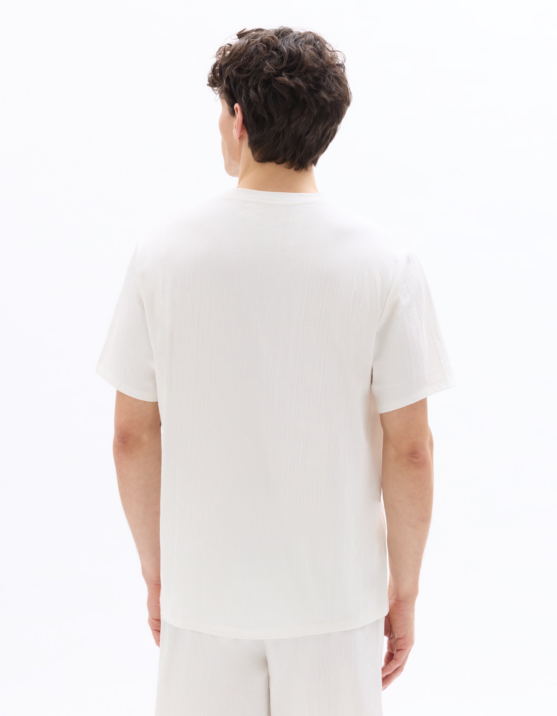 Celio Textured Boxy Crew Neck T-shirt - White