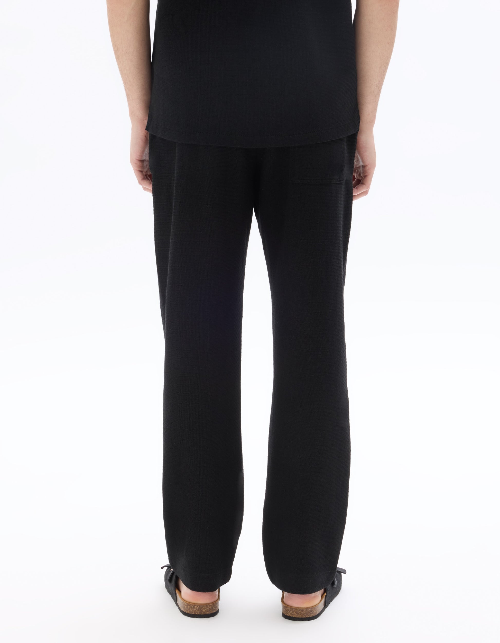 Celio Relaxed Fit Textured Knit Pants - Black