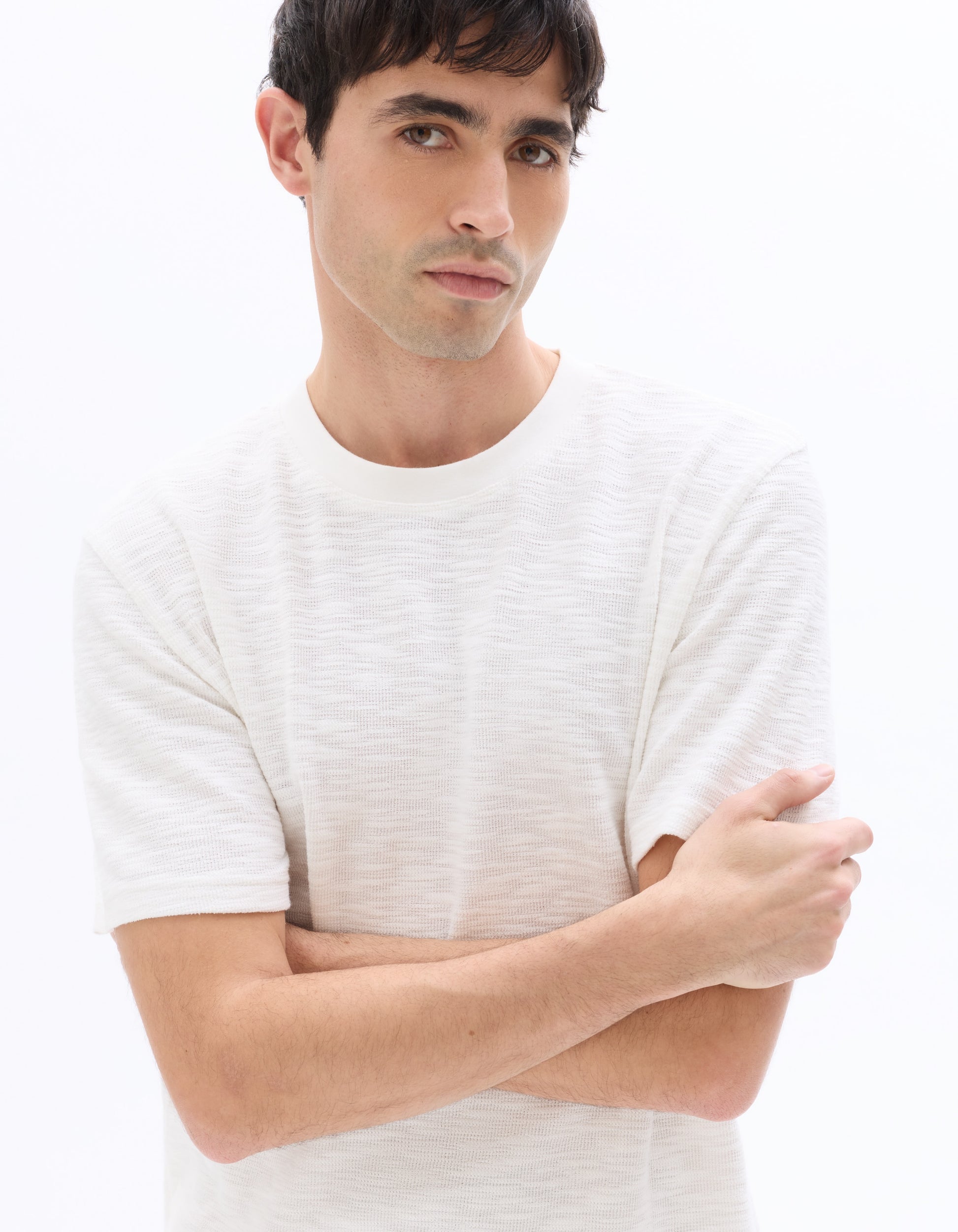 Celio Boxy Crew Neck French Terry T-shirt - White