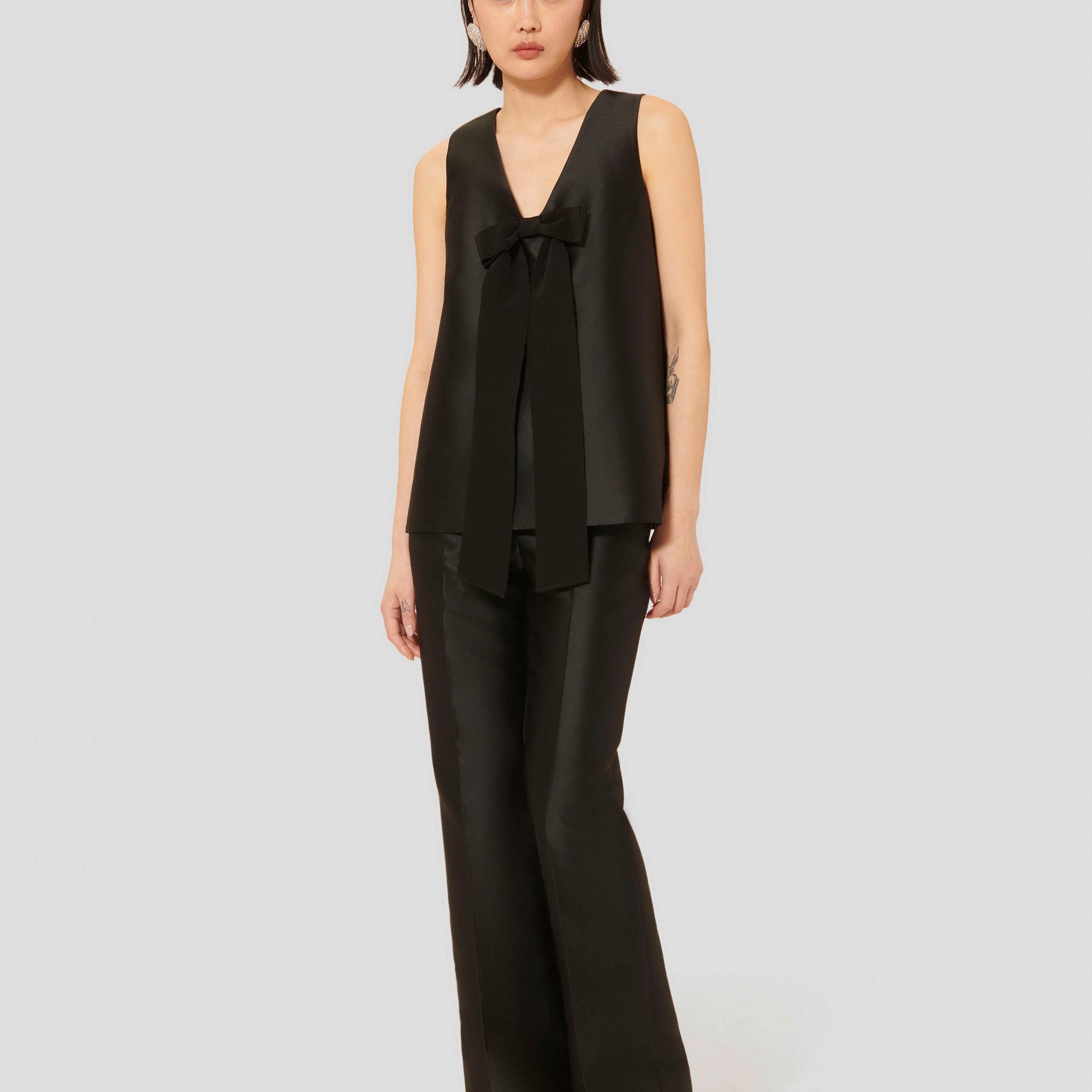 Topaze Black Satin Top by Tara Jarmon Lebanon