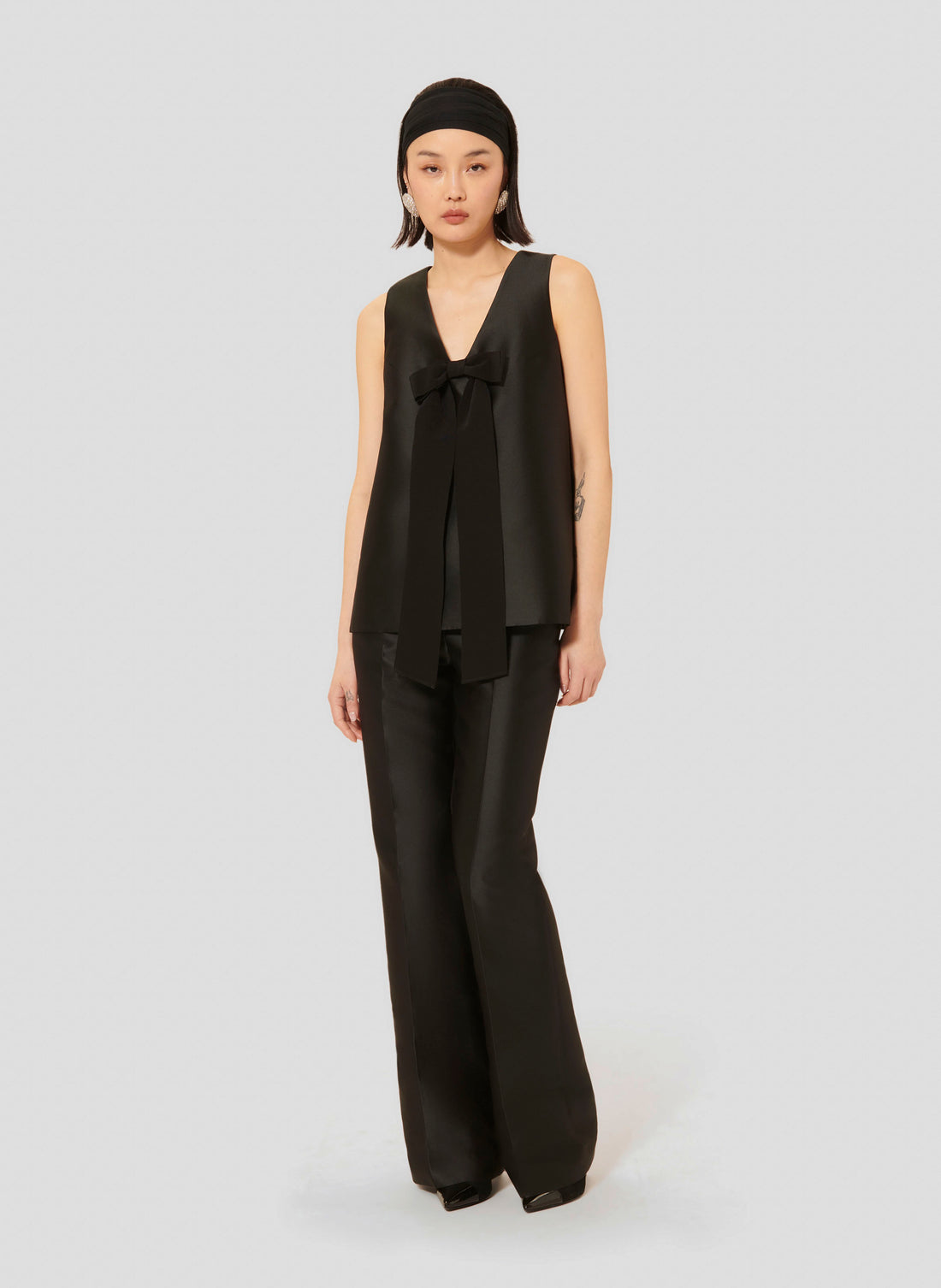Topaze Black Satin Top by Tara Jarmon Lebanon