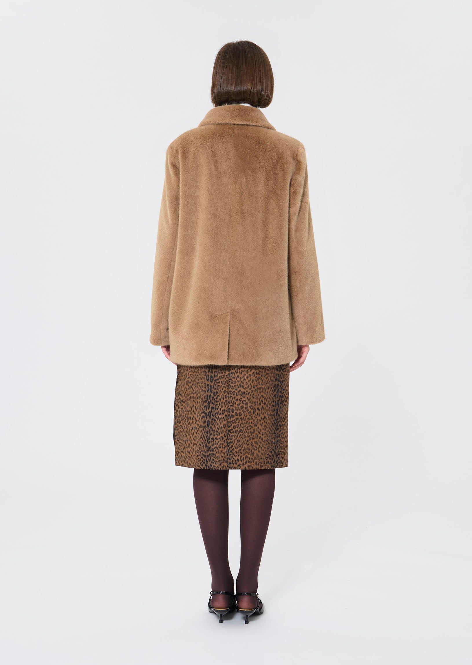 Melba  taupe faux fur for women