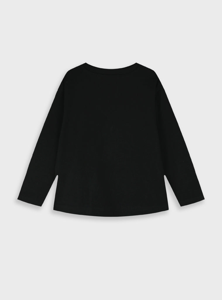 Cotton Girl Blouse - Black