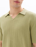 Celio Regular Fit 100% Cotton Knit Polo Shirt - Green