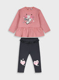  Anthracite Infant'S Set(Blouse,Leggings) For Girl